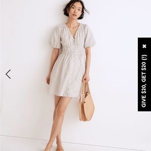 Madewell Eyelet mini dress in stripe